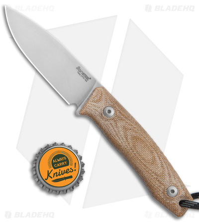 LionSteel M1 Fixed Blade Knife Natural Micarta (2.9" Stonewash M4) BHQ Exclusive