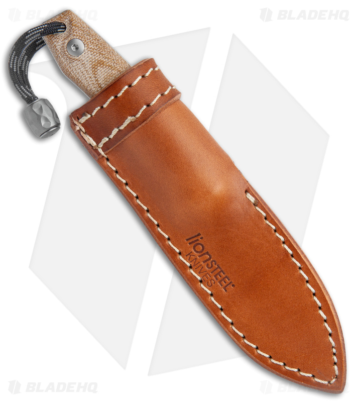 LionSteel M1 Fixed Blade Knife Natural Micarta (2.9" Stonewash M4) BHQ Exclusive