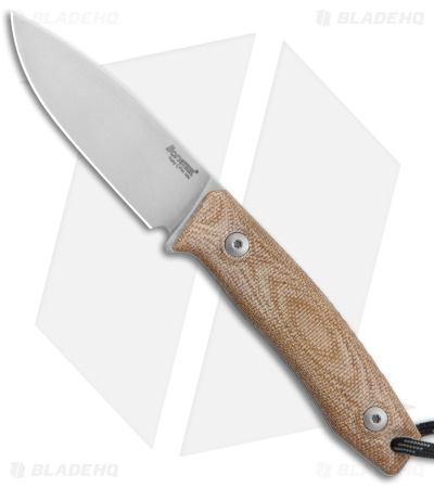 LionSteel M1 Fixed Blade Knife Natural Micarta (2.9" Stonewash M4) BHQ Exclusive