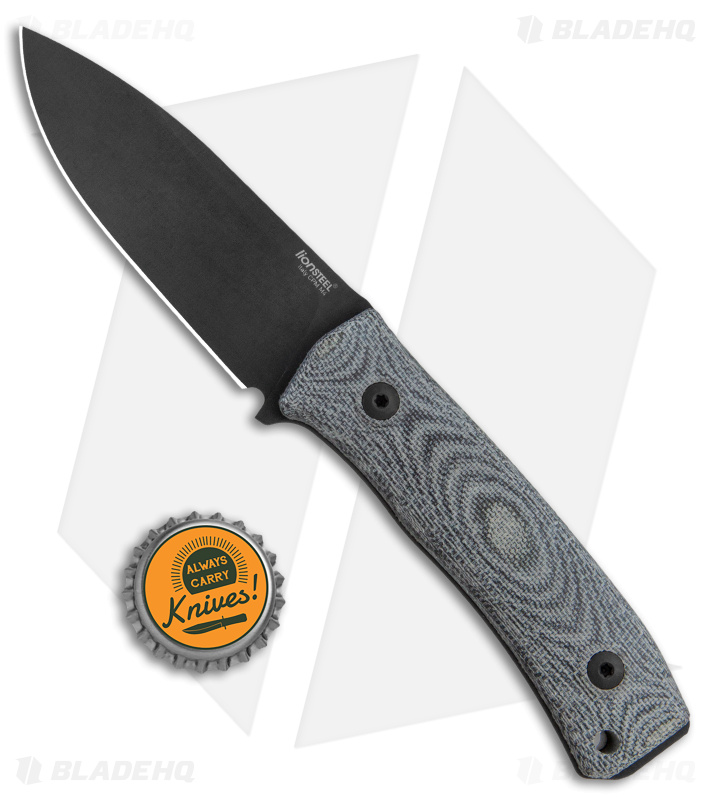 LionSteel M4 Fixed Blade Knife Black Micarta (3.75" Black M4) BHQ Exclusive