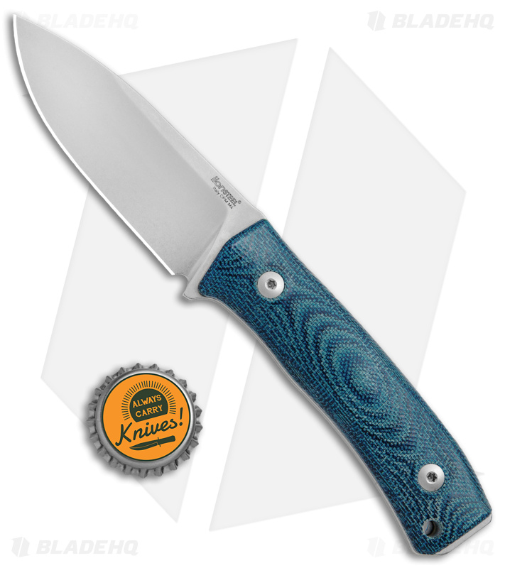 LionSteel M4 Fixed Blade Knife Blue Micarta SW M4 - Blade HQ