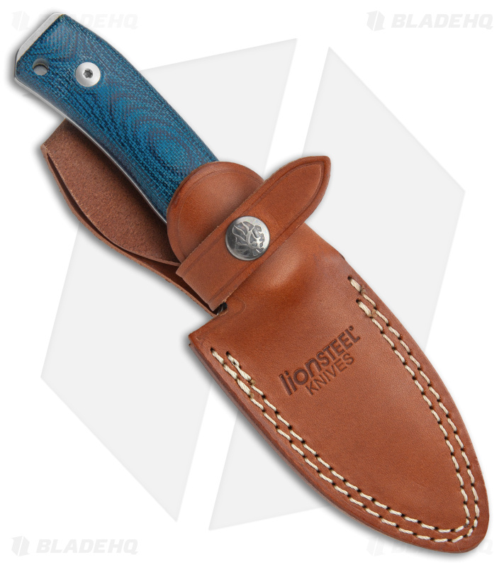LionSteel M4 Fixed Blade Knife Blue Micarta SW M4 - Blade HQ