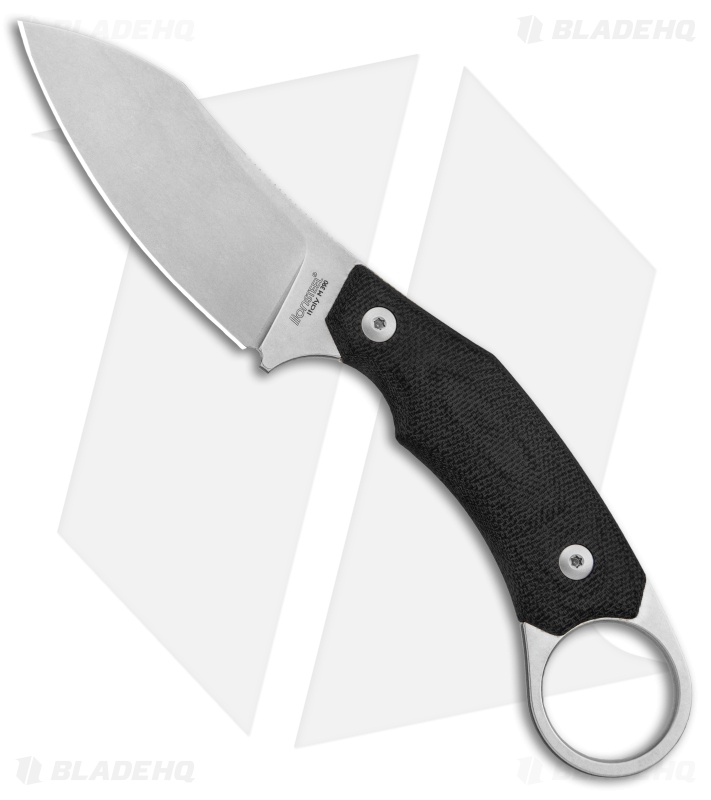 LionSteel H1 Skinner Fixed Blade Knife Black G-10 (3.25" Stonewash)