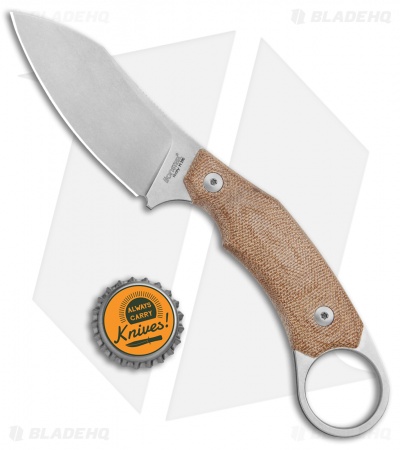 LionSteel H1 Skinner Fixed Blade Knife Natural Micarta (3.25" Stonewash)