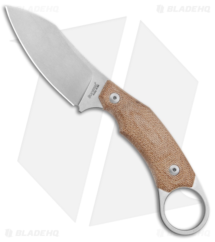 LionSteel H1 Skinner Fixed Blade Knife Natural Micarta (3.25" Stonewash)