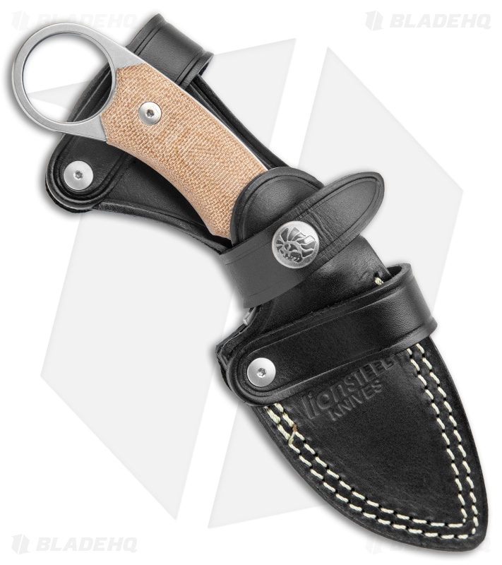 LionSteel H1 Skinner Fixed Blade Knife Natural Micarta (3.25" Stonewash)