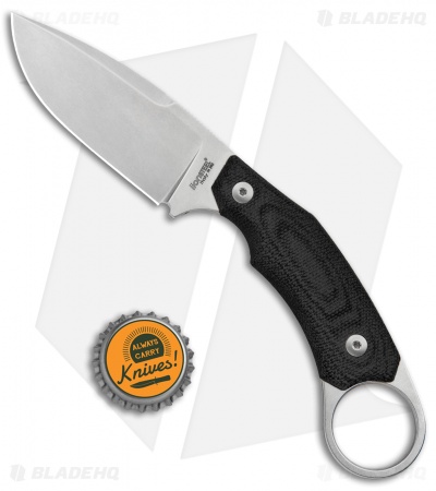 LionSteel H2 Drop Point Fixed Blade Knife Black G-10 (3.25" Stonewash)