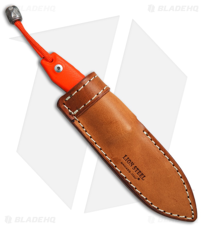 LionSteel M1 Fixed Blade Knife Orange G-10 (2.875" M390 Satin)