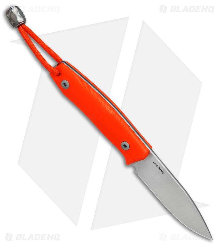 LionSteel M1 Fixed Blade Knife Orange G-10 (2.875" M390 Satin)