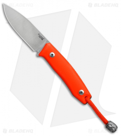 LionSteel M1 Fixed Blade Knife Orange G-10 (2.875" M390 Satin)