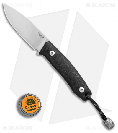 LionSteel M1 Fixed Blade Knife Black G-10 (2.875" M390 Satin)