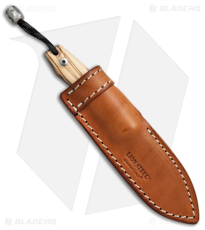 LionSteel M1 Fixed Blade Knife Olive Wood (2.875" M390 Satin)