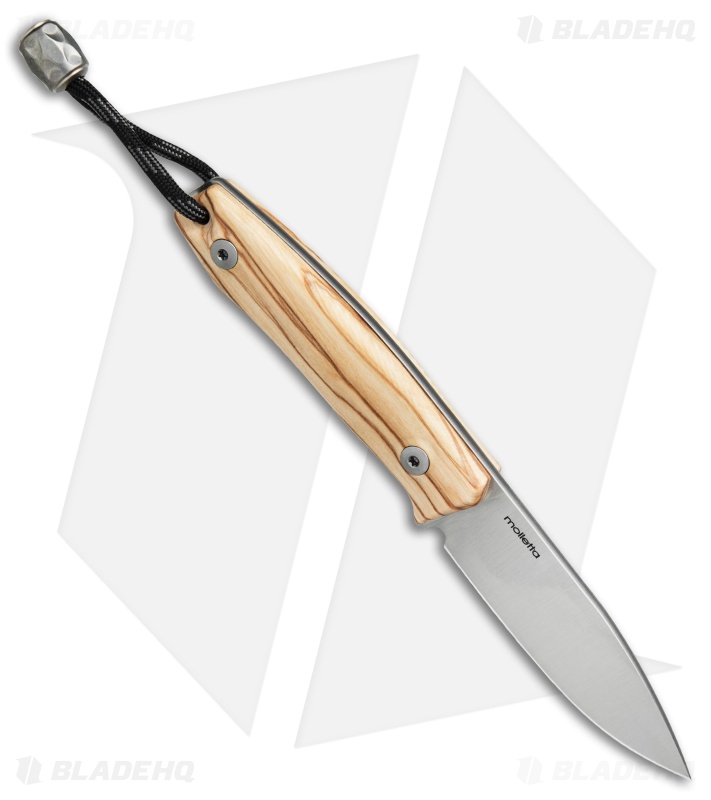 LionSteel M1 Fixed Blade Knife Olive Wood (2.875" M390 Satin)