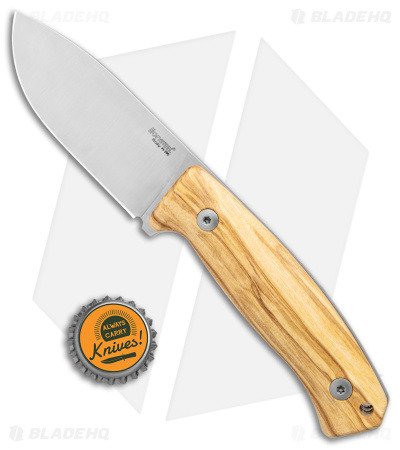 LionSteel M2M Fixed Blade Knife Olive Wood (3.5" Satin M390) M2M UL