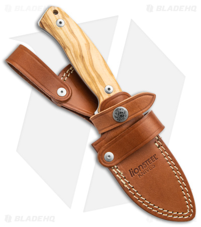 LionSteel M2M Fixed Blade Knife Olive Wood (3.5" Satin M390) M2M UL