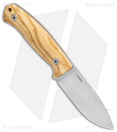 LionSteel M2M Fixed Blade Knife Olive Wood (3.5" Satin M390) M2M UL
