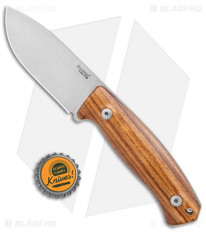 LionSteel M2M Fixed Blade Knife Santos Wood (3.5" Satin M390) M2M ST