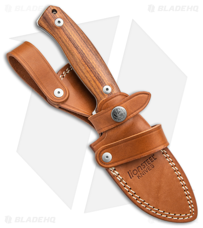 LionSteel M2M Fixed Blade Knife Santos Wood (3.5" Satin M390) M2M ST
