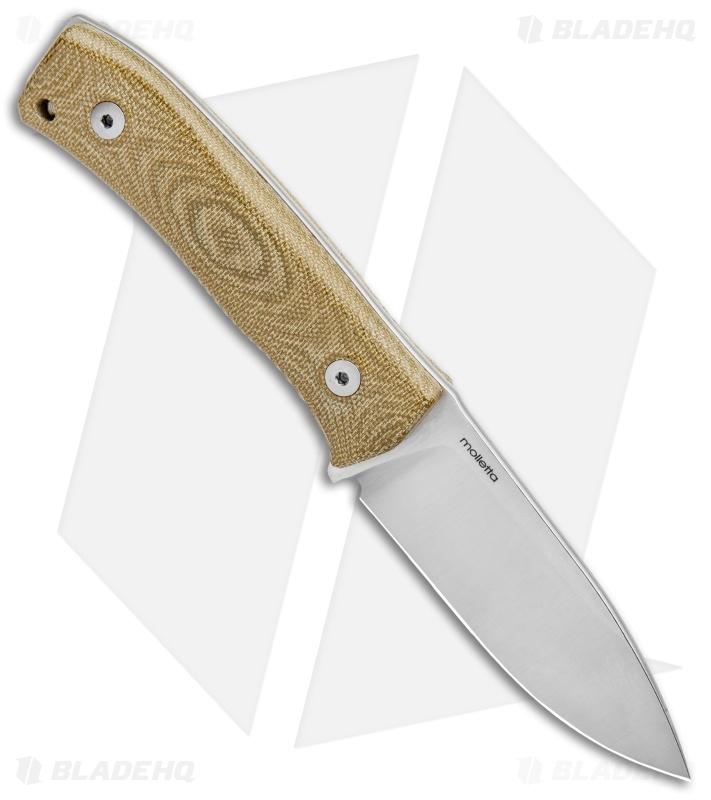 LionSteel M4 Fixed Blade Knife Green Micarta (3.75" Satin M390)