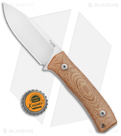 LionSteel M4 Fixed Blade Knife Natural Micarta (3.75" Satin M390)