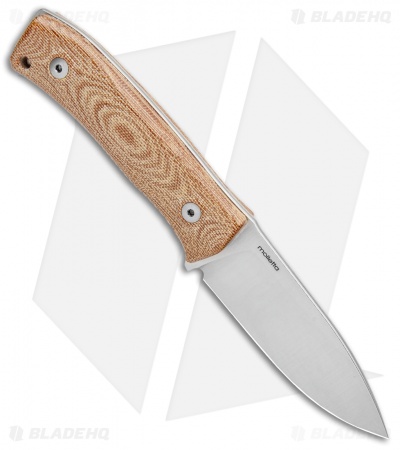 LionSteel M4 Fixed Blade Knife Natural Micarta (3.75" Satin M390)