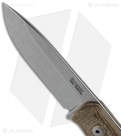 LionSteel Bushcraft B41 Fixed Blade Knife Green Micarta (4" Stonewash)