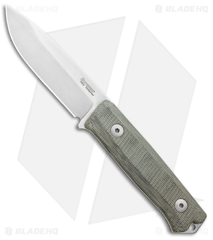 LionSteel Bushcraft - Fixed Blade Knife | Green Micarta | Blade HQ