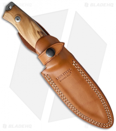 LionSteel M5 Fixed Blade Knife Olive Wood (4.5" Satin) 