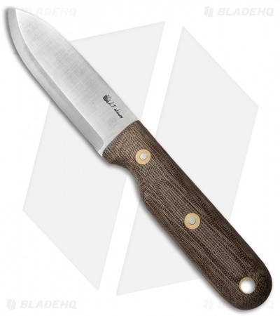 LT Wright Knives Bushcrafter Scandi Fixed Blade Knife Micarta (4" Satin)