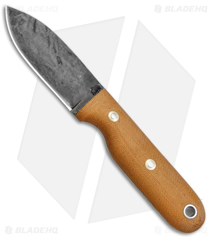 LT Wright Bushbaby Fixed Blade Knife Matte Natural Micarta (3" Black Patina)