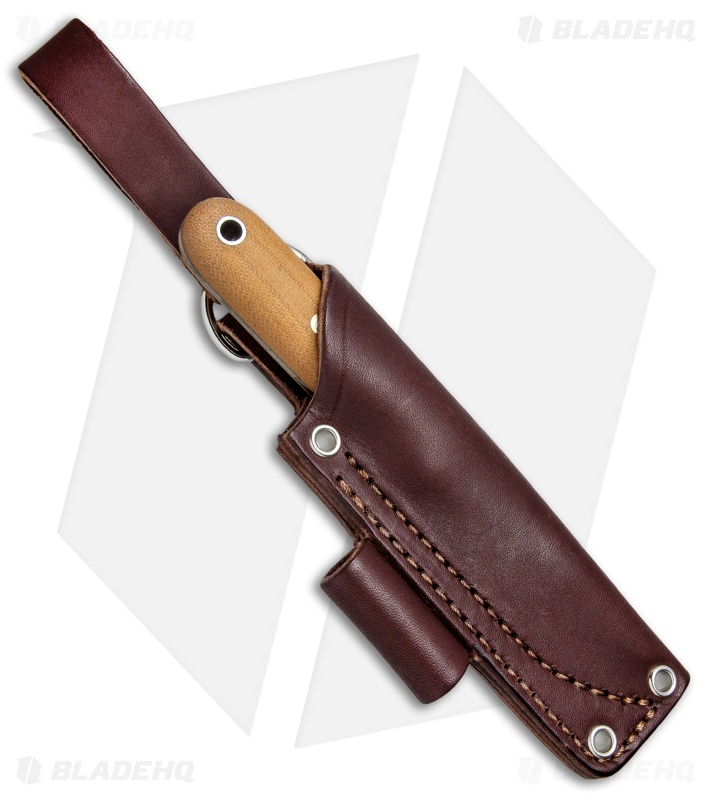 LT Wright Bushbaby Fixed Blade Knife Matte Natural Micarta (3" Black Patina)