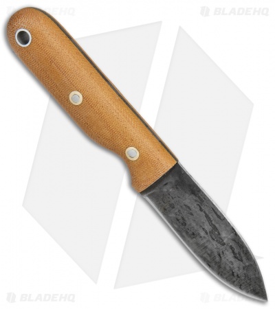 LT Wright Bushbaby Fixed Blade Knife Matte Natural Micarta (3" Black Patina)