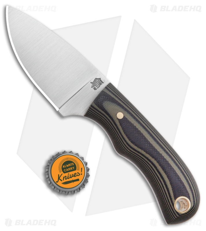 LT Wright Knives Buckeye Fixed Blade Knife Green/Black G10 (2.5" Satin)