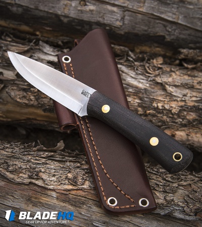 LT Wright Knives Gary Wines Bushcrafter Knife Black Matte Micarta (4.5" Satin)