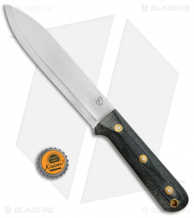 LT Wright Knives Larry Roberts Gen 6 Scandi Knife Black Micarta (6" Satin)