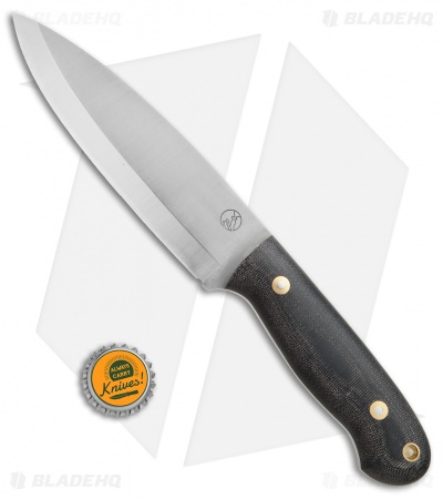 LT Wright Mountain Outdoors Sospes Fixed Blade Knife Black Micarta (6" Satin)