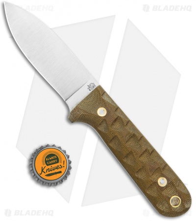 LT Wright Next Gen Fixed Blade Knife Flat Green Micarta (3.25" Satin AEB-L)