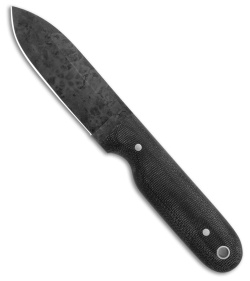 LT Wright Bushcrafter HC Saber Fixed Blade Knife Matte Micarta (4" Black 1075)