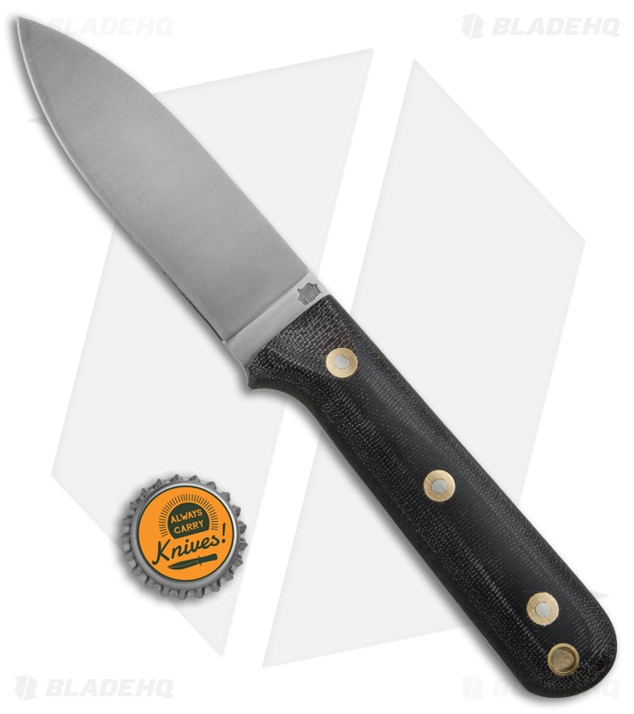 LT Wright Knives Genesis Flat Bush Knife Black Micarta (4.25" Satin)