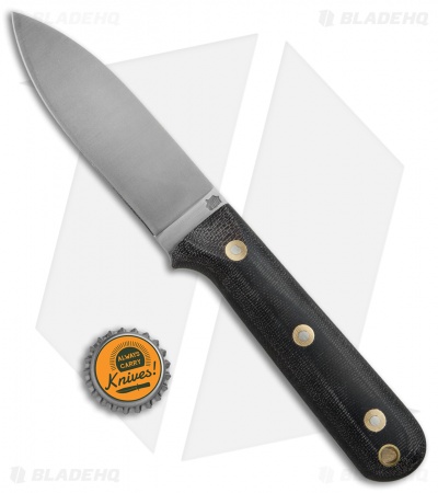 LT Wright Knives Genesis Flat Bush Knife Black Micarta (4.25" Satin)