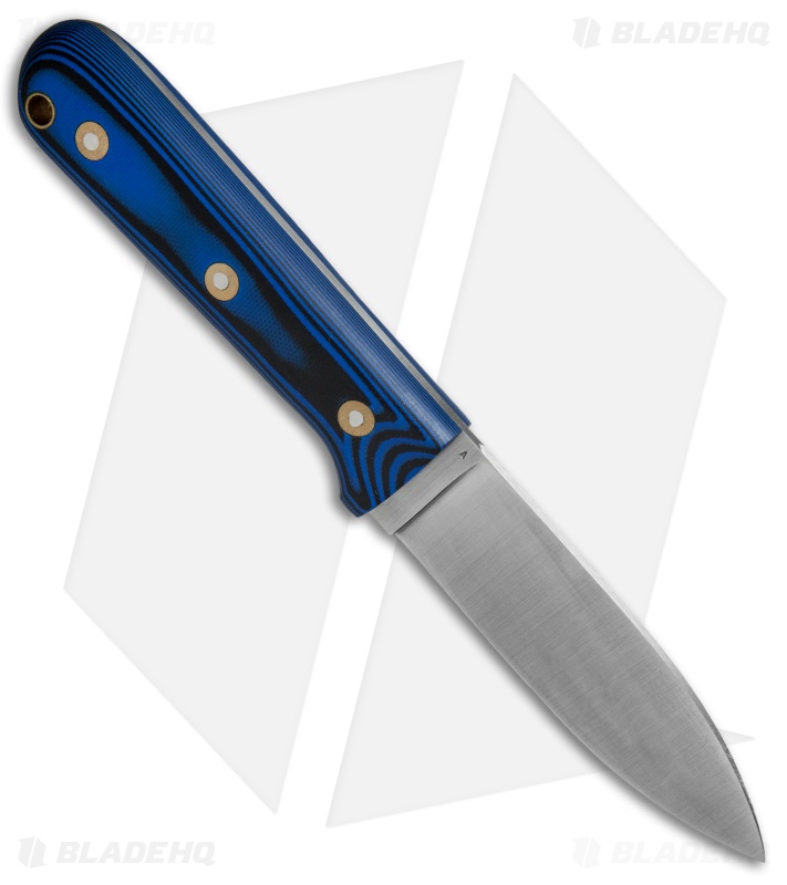 LT Wright Knives Genesis Flat Bush Knife Blue/Black G-10 (4.25" Satin)