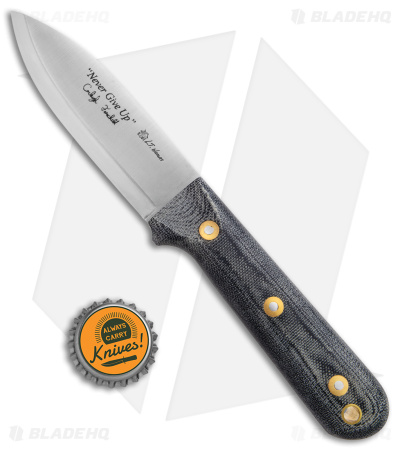 LT Wright Carleigh Fairchild Genesis Knife Scandi Black Micarta (4.3" Satin)