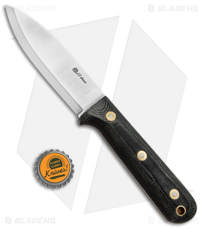 LT Wright Knives Genesis Scandi Bush Knife Black Micarta (4.25" Satin)