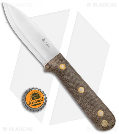 LT Wright Knives Genesis Scandi Knife Green Micarta (4.25" Satin)