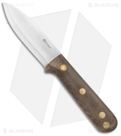 LT Wright Knives Genesis Scandi Knife Green Micarta (4.25" Satin)