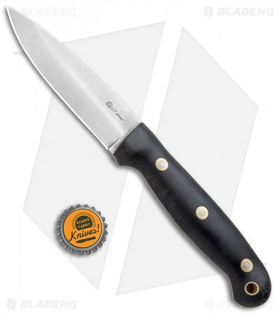 LT Wright Knives GNS Saber Fixed Blade Black Micarta (4.5" Satin)