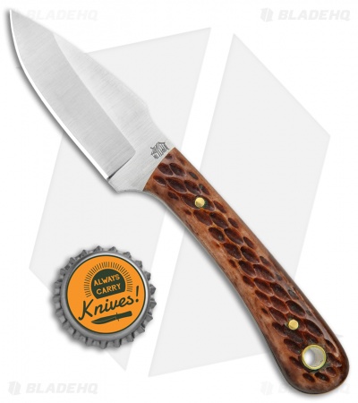 LT Wright Knives Great Plainsman Fixed Blade Knife Stag Jigged Bone (2.7" Satin)