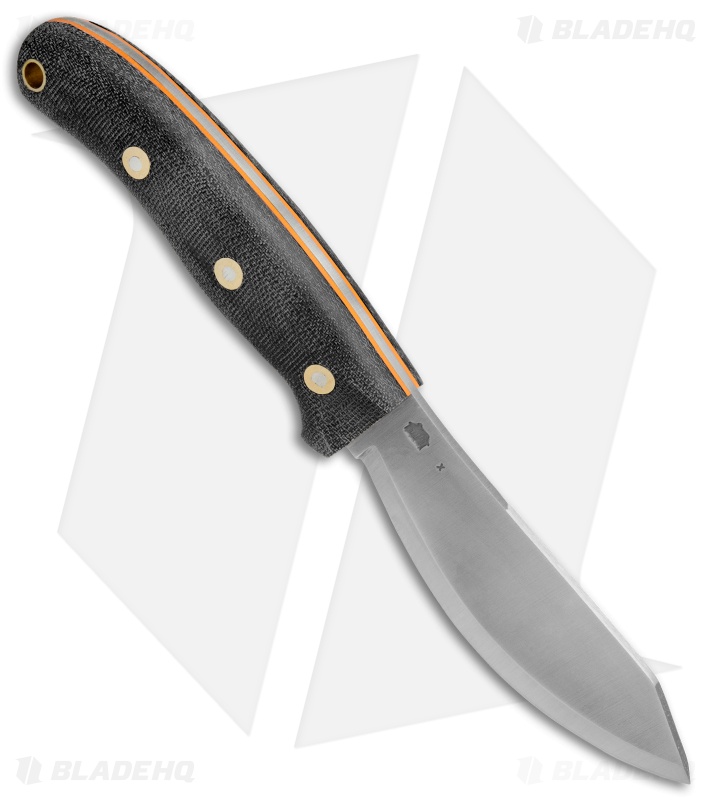 LT Wright JX2 Jessmuk Fixed Blade Knife Black/Orange Micarta (4.5" Satin CPM-3V)