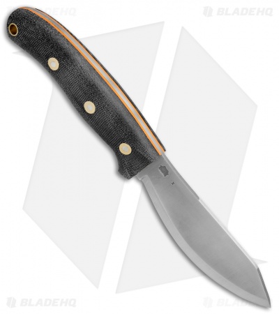 LT Wright JX2 Jessmuk Fixed Blade Knife Black/Orange Micarta (4.5" Satin CPM-3V)