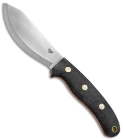 LT Wright JX2 Jessmuk Fixed Blade Knife Black/Orange Micarta (4.5" Satin CPM-3V)